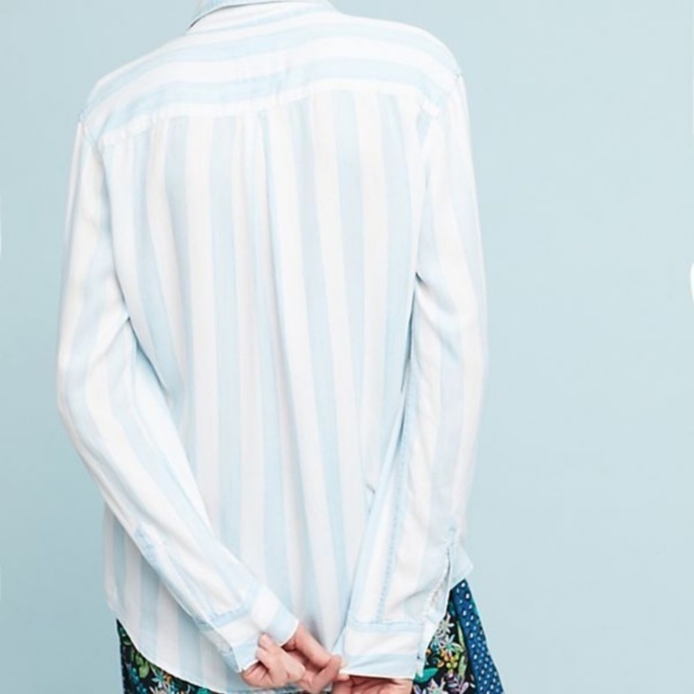 Anthropologie Rails Striped Lace-Up Shirt new - Picture 8 of 10